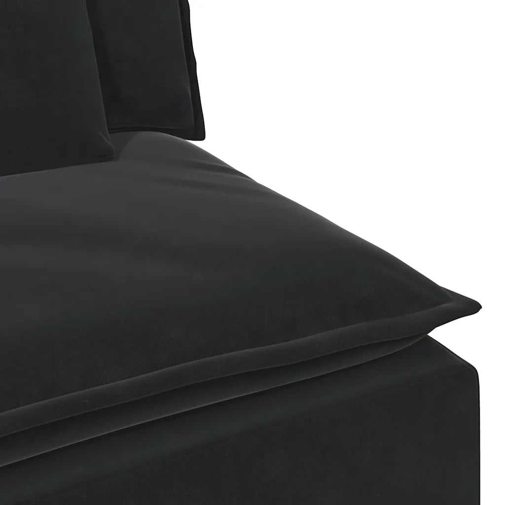 Divano Modulare con Cuscini Nero 3321134