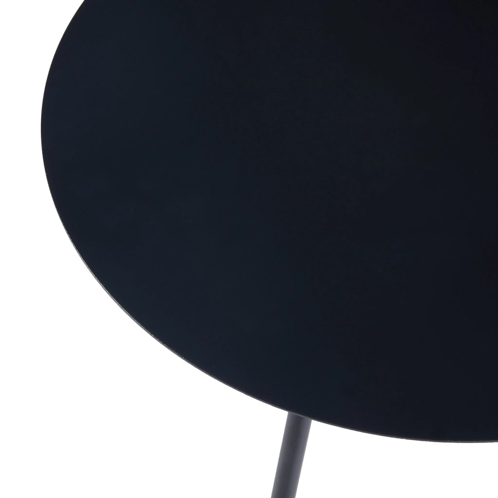 Tavolino a Treppiede Sula con Piano Rotondo 53 x 50 cm Metallo Nero [en.casa]