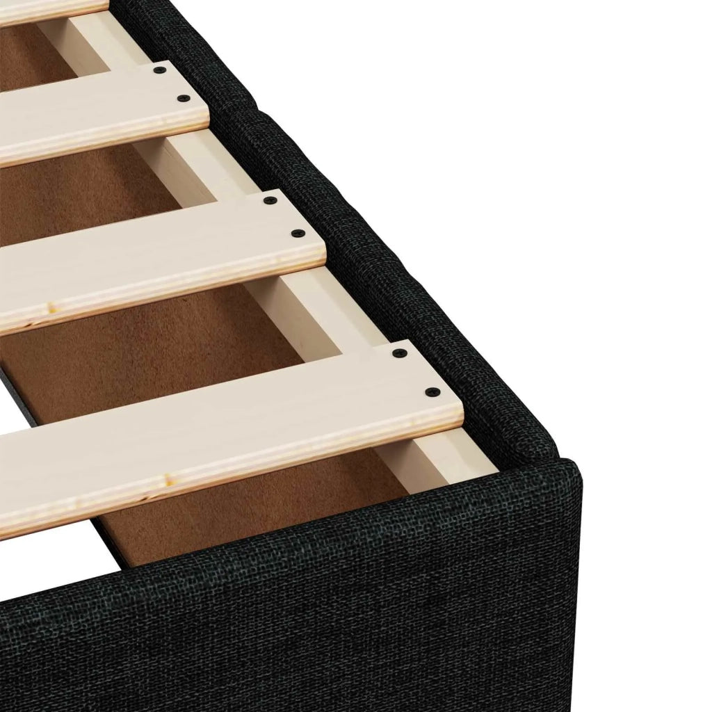 Letto box spring con materasso Nero 80 x 200 cm Tessuto 3451082