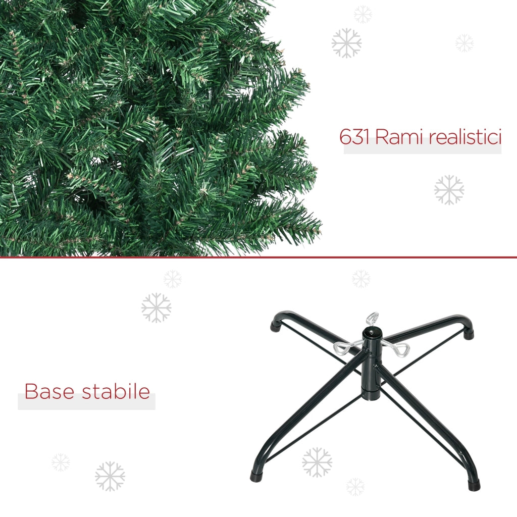 Albero di Natale Artificiale 210 cm 631 Rami Folti Verde