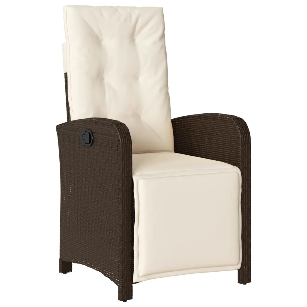 Set Bistrò 3 pz con Cuscini Marrone in Polyrattan 365202