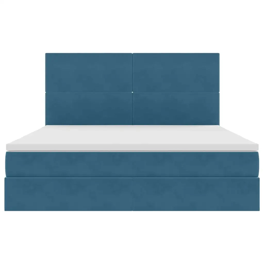 Letto con contenitore e materasso Blu Scuro 160 x 200 cm 3371983