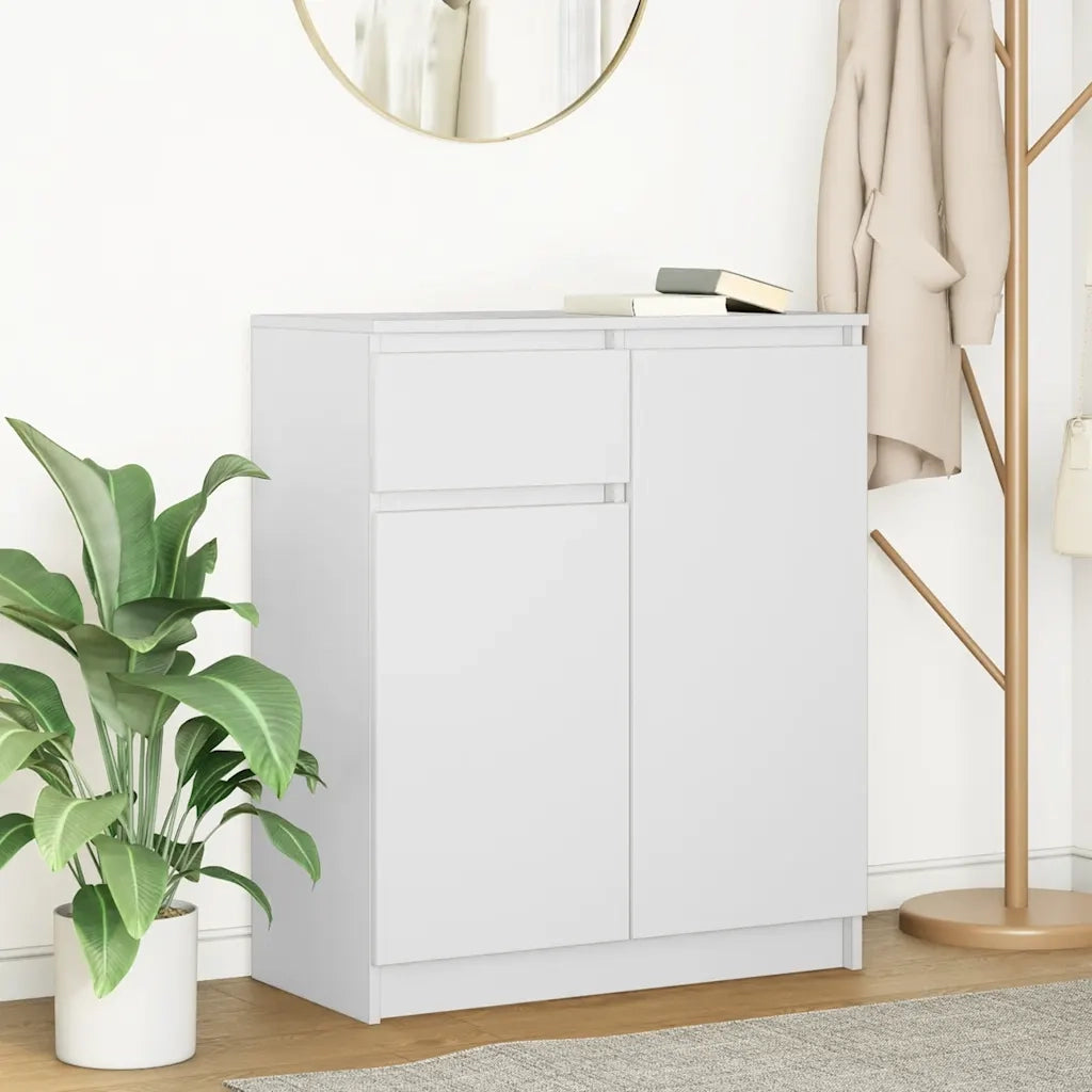 Credenza con Cassetto Bianco 71x35x84 cm in Legno Multistrato 861589