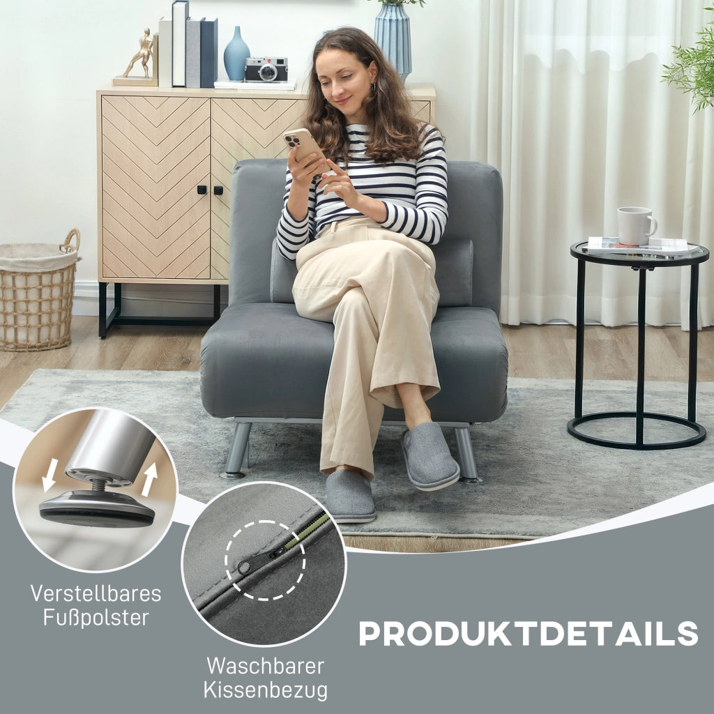 Poltrona Letto Klappbar ¨C Minimal ¨C Grigio 75x70x75 cm