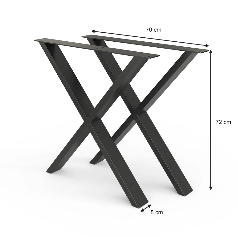 Vicco Gambe per tavolo Nero 70 x 72 cm Forma a X