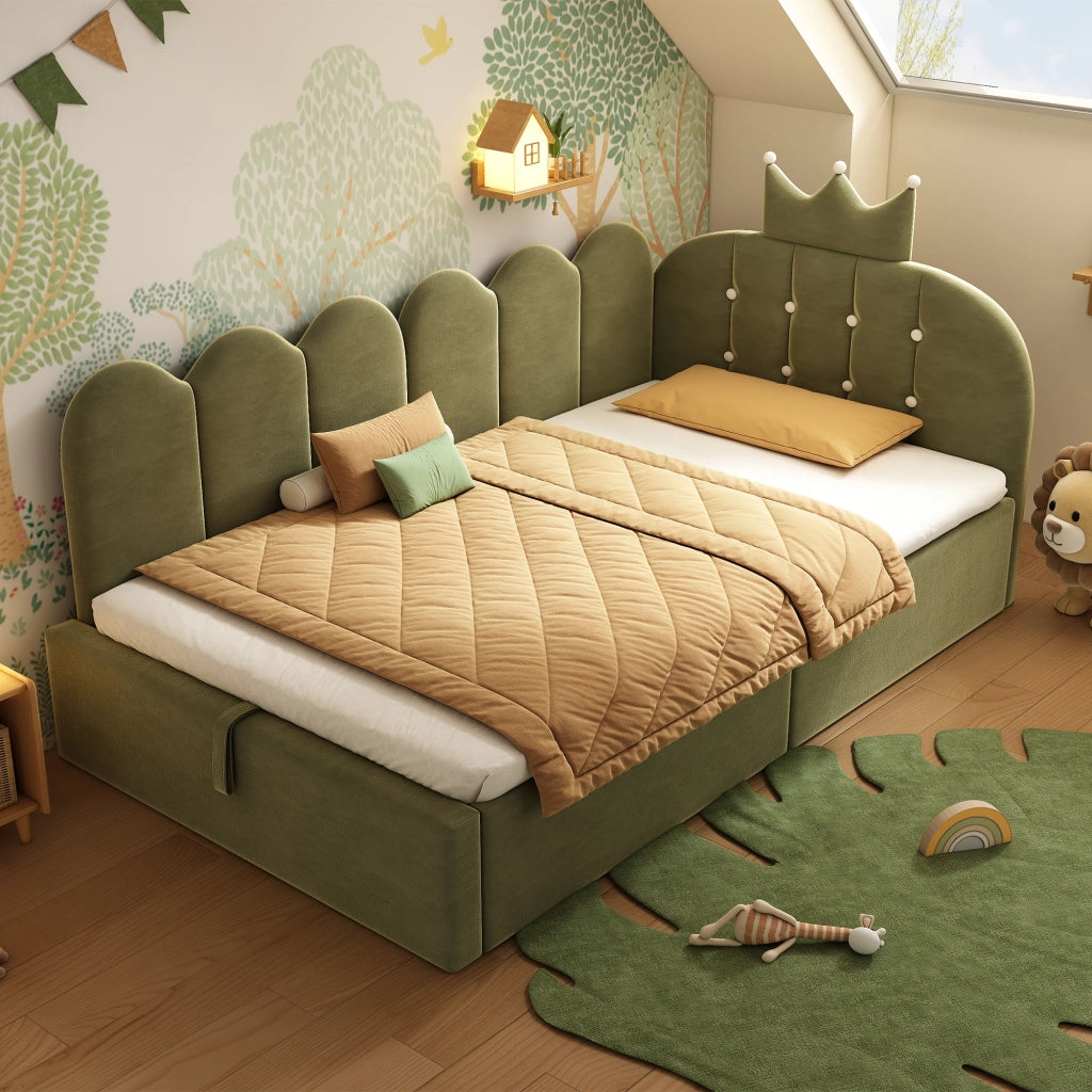 LETTO DAYBED L 90x200 cm in Velluto Verde con rete a doghe