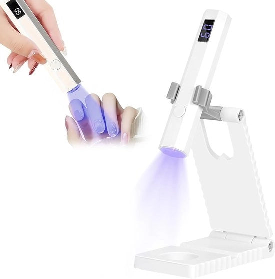 Lampada UV per Geli per Unghie - Piccola Lampada per Unghie con Timer Standard - Uvitizzazione del Laccio per Unghie - Inclusa Lame per Unghie - Ricarica USB - Timer 20/60 Secondi