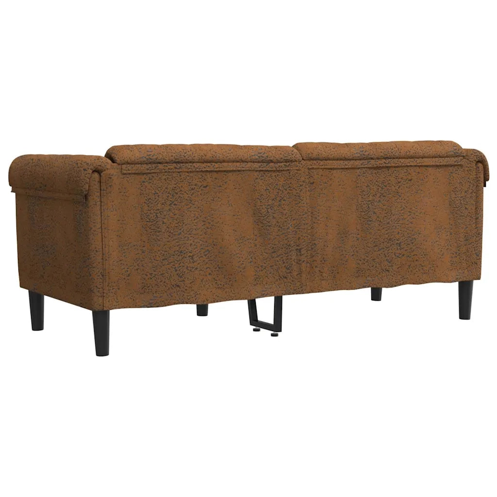 Divano a 2 Posti-Sofa 2 Posti Marrone in Similpelle Scamosciata 464693
