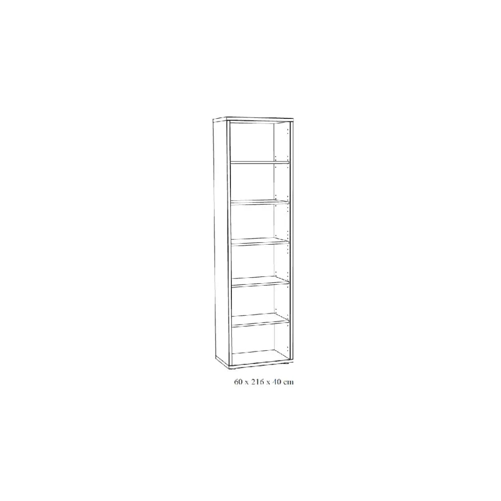 Libreria da ufficio con 5 ripiani - Collezione SOON - Bianco Opaco