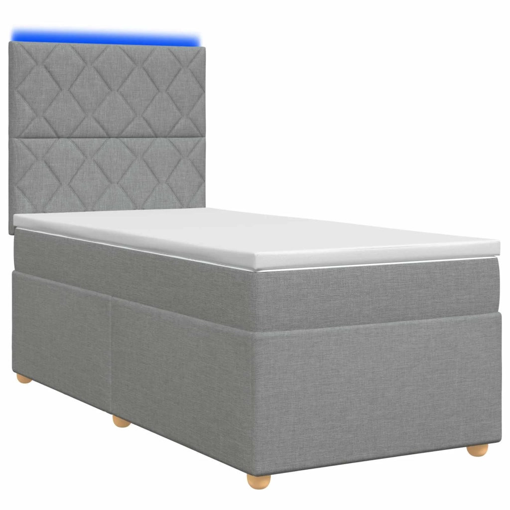 Letto box spring con materasso Grigio Chiaro 100 x 200 cm 3455287