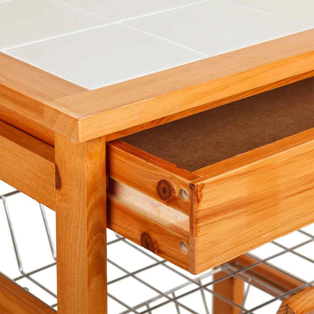 Carrello da cucina in legno marrone 47x37x76h
