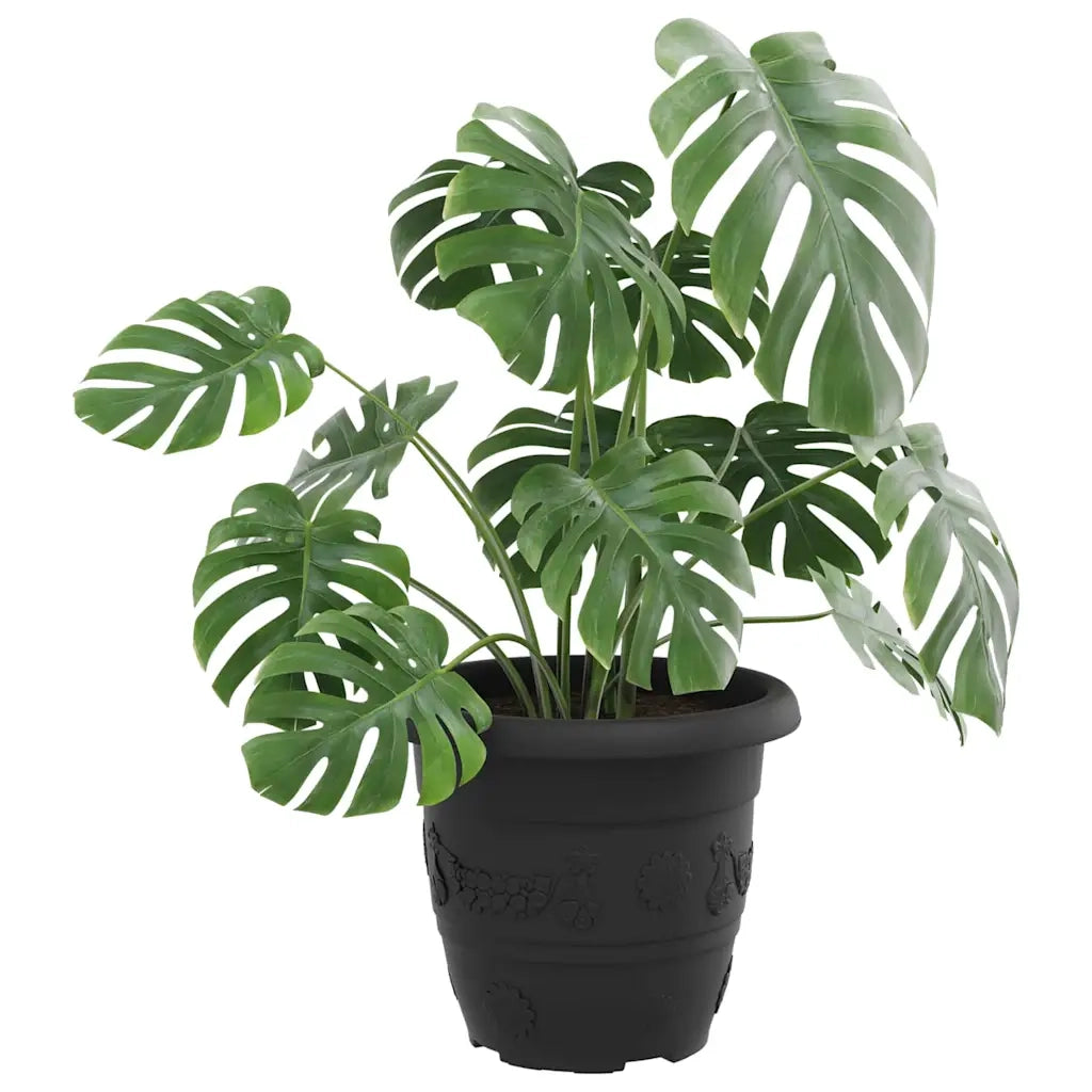 Fioriere | Cassetta per fiori | Vaso Rotondo per Fiori 24 pz Nero ? 30 x 25 cm Plastica