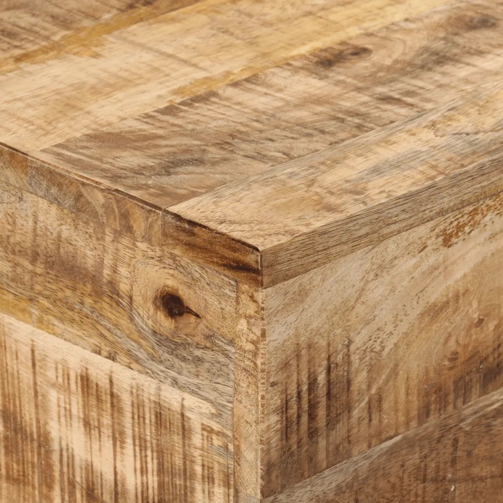 Tavolo Consolle 110x30x75cm Legno Massello Mango Grezzo e Ferro 376066