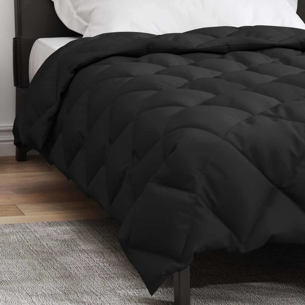 Piumone | Duvet Invernale Nero 140 x 200 cm Microfibra