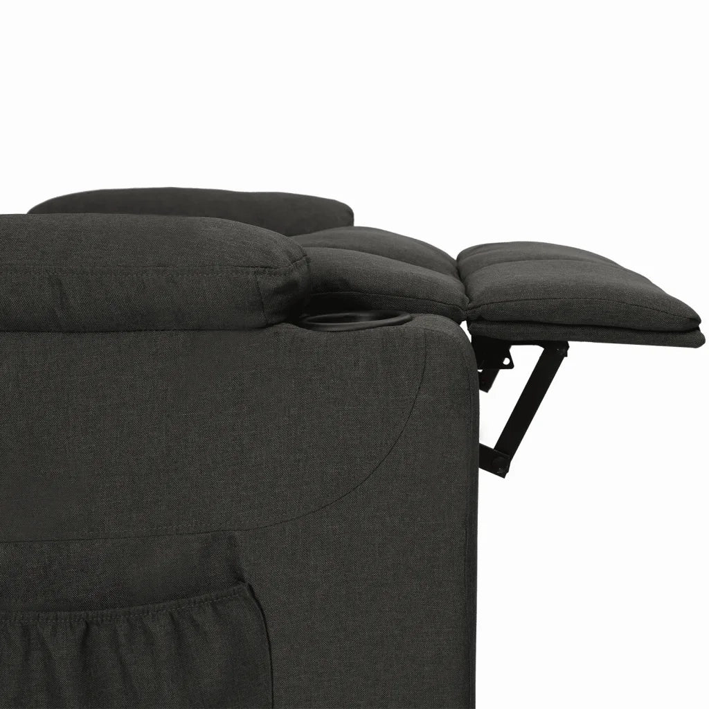 Poltrona Reclinabile in Tessuto Nero 339084