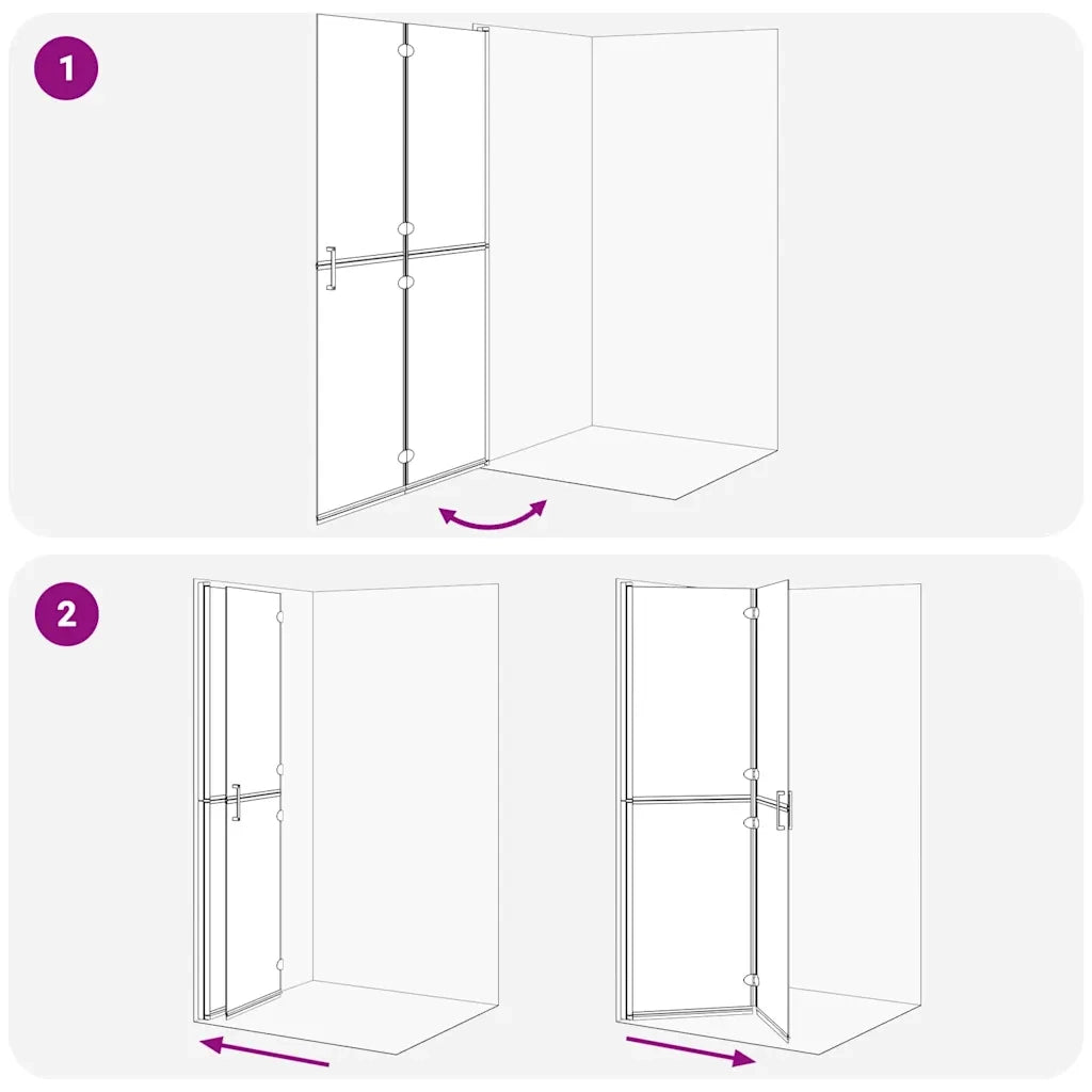 Parete doccia walk-in Nero 110 x 6,5 x 190 cm 42017967