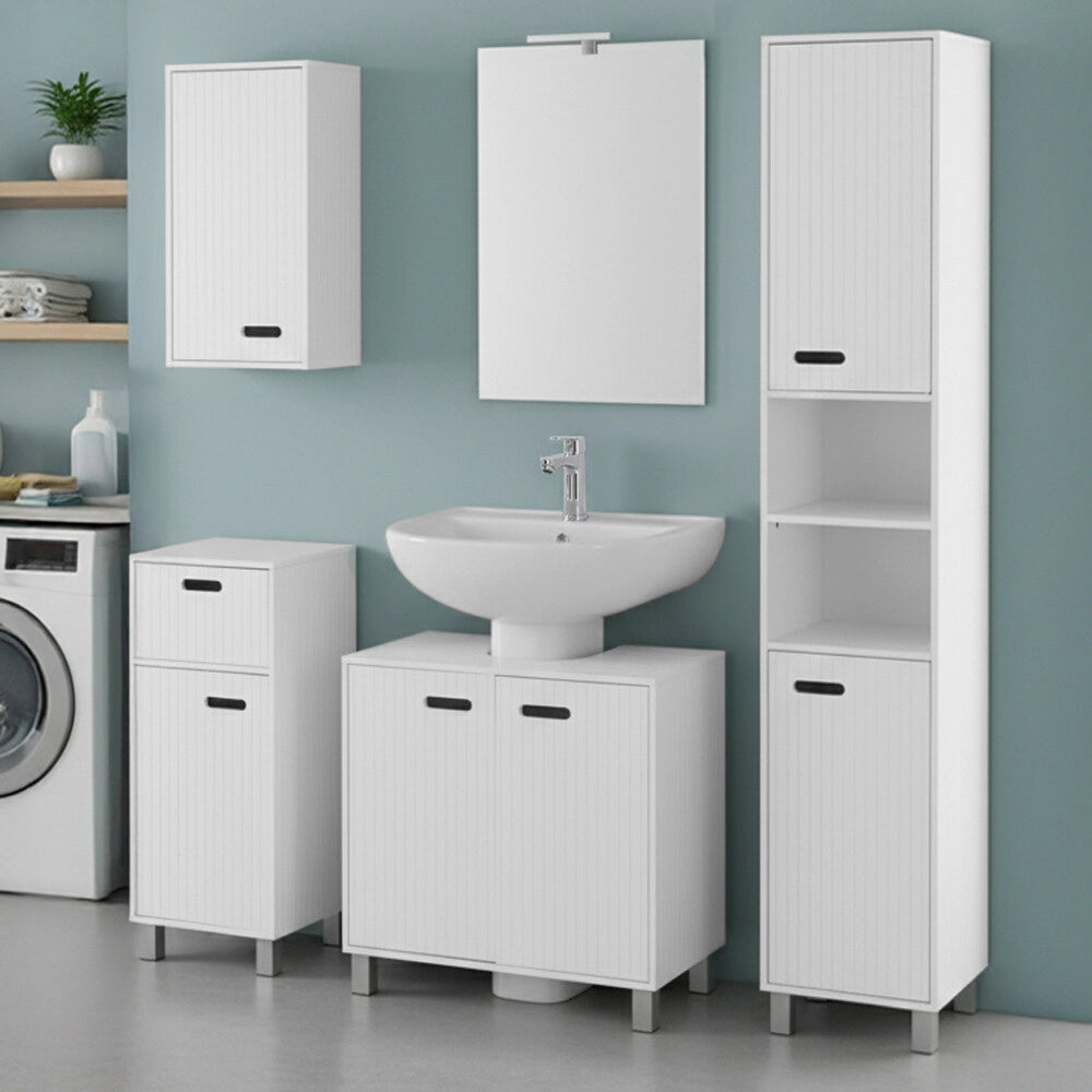 Set bagno con mobile sottolavabo 60 cm e colonna bianco Fast