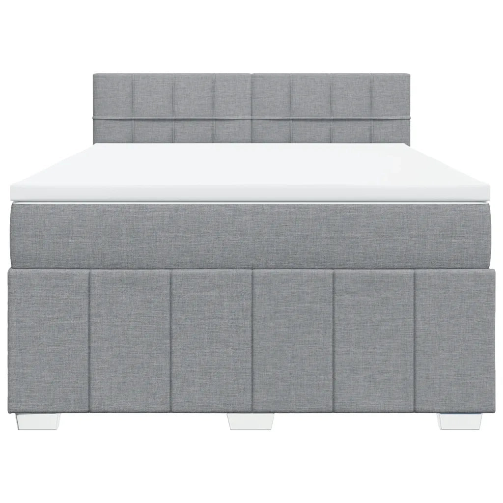 Giroletto a Molle con Materasso Grigio Chiaro 140x200cm Tessuto 3289391