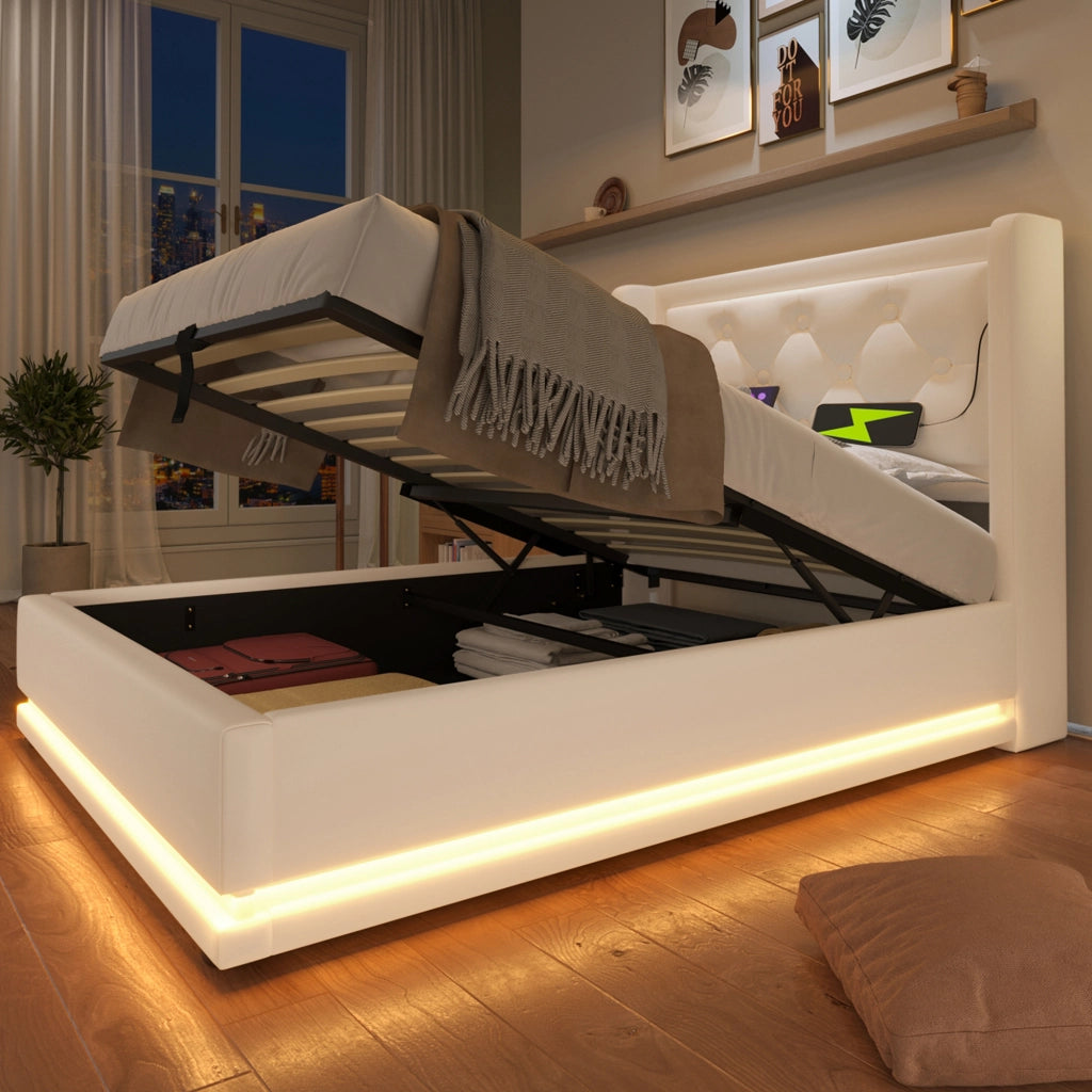 letto imbottito pu bianco 90 x 200 cm