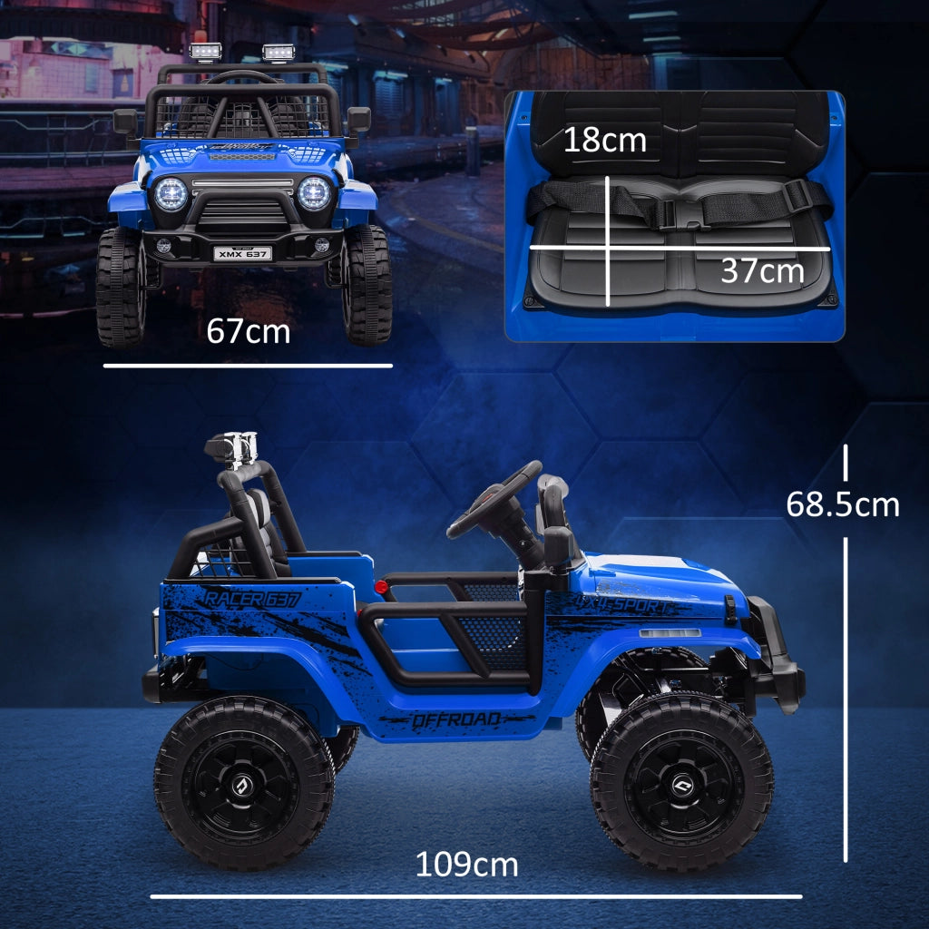 Auto per Bambini 12V Fuoristrada con Telecomando e Luci ¨C Minimal ¨C Blu