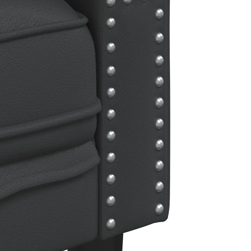 Set Divani Chesterfield 2pz Nero in Similpelle 3209274