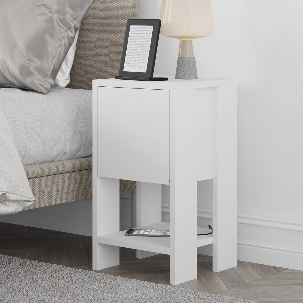 Comodino in legno "Ema" 30 x 30 x 55 cm - Bianco