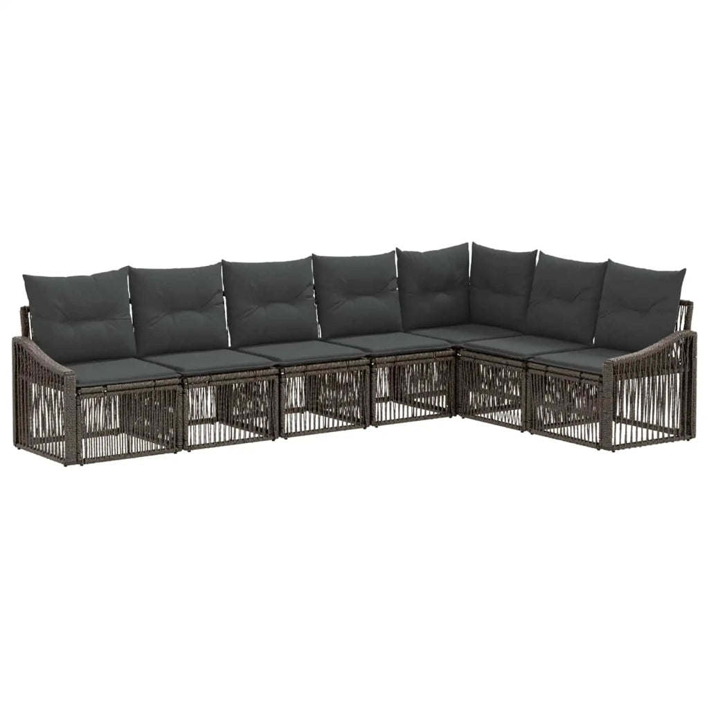 Set Divano da Giardino 7 pz Grigio polyrattan 3436016