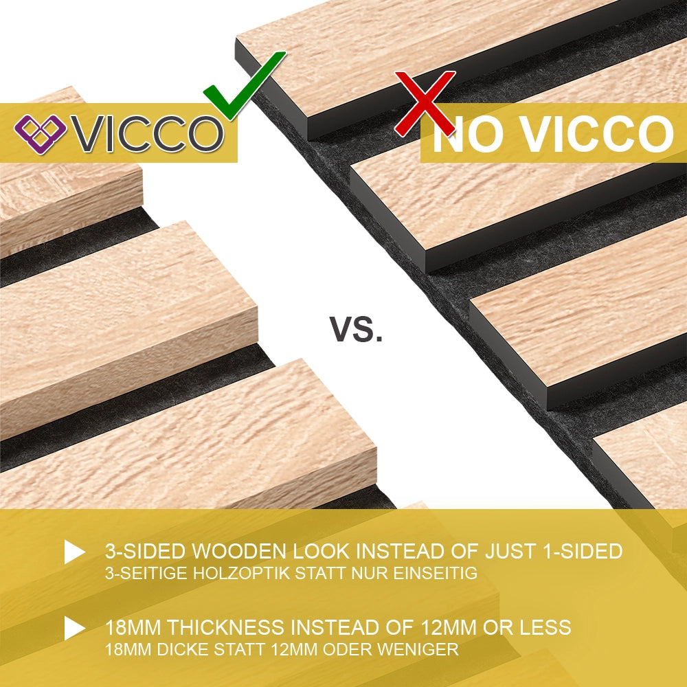 Vicco pannello a parete Rovere 4 pezzi