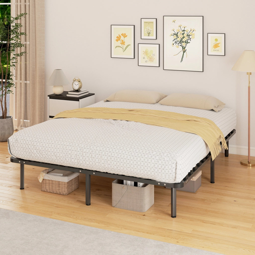 Letto Matrimoniale Contenitore in Legno Massello con Rete a Doghe ¨C Minimal ¨C Nero 160x190 cm