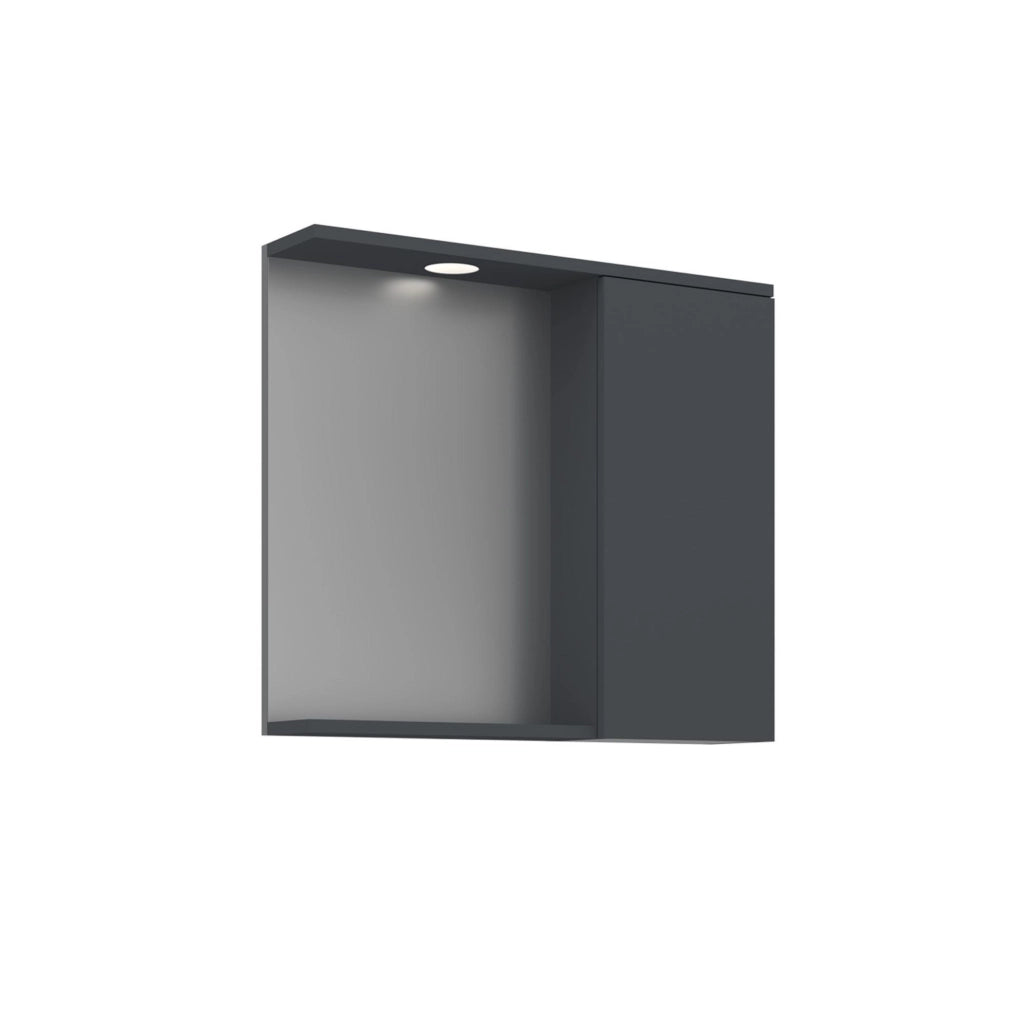 Mobile da bagno con specchio "Purus 80" - 75 x 18 x 68 cm - Antracite opaco