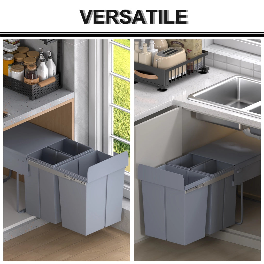 Cestino per Raccolta Differenziata ¨C Minimal ¨C Grigio 48x34.2x41.8 cm