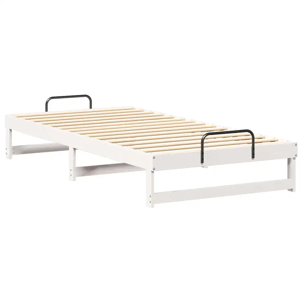 Struttura del letto-Giroletto-Rete del Letto Bianco 100 x 210 cm Pino massello 584858