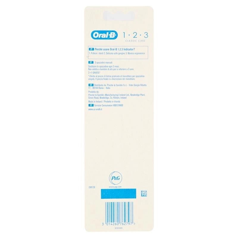 ORAL-B SPAZZOLINO MANUALE CLASSIC CARE MEDIO 2+1 GRATIS