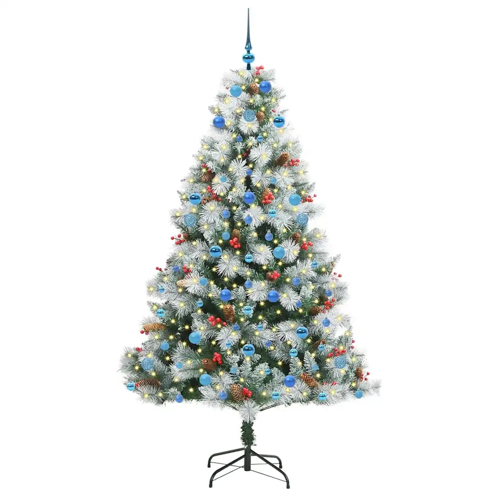 Albero di Natale artificiale Verde e bianco 210 cm 3395195