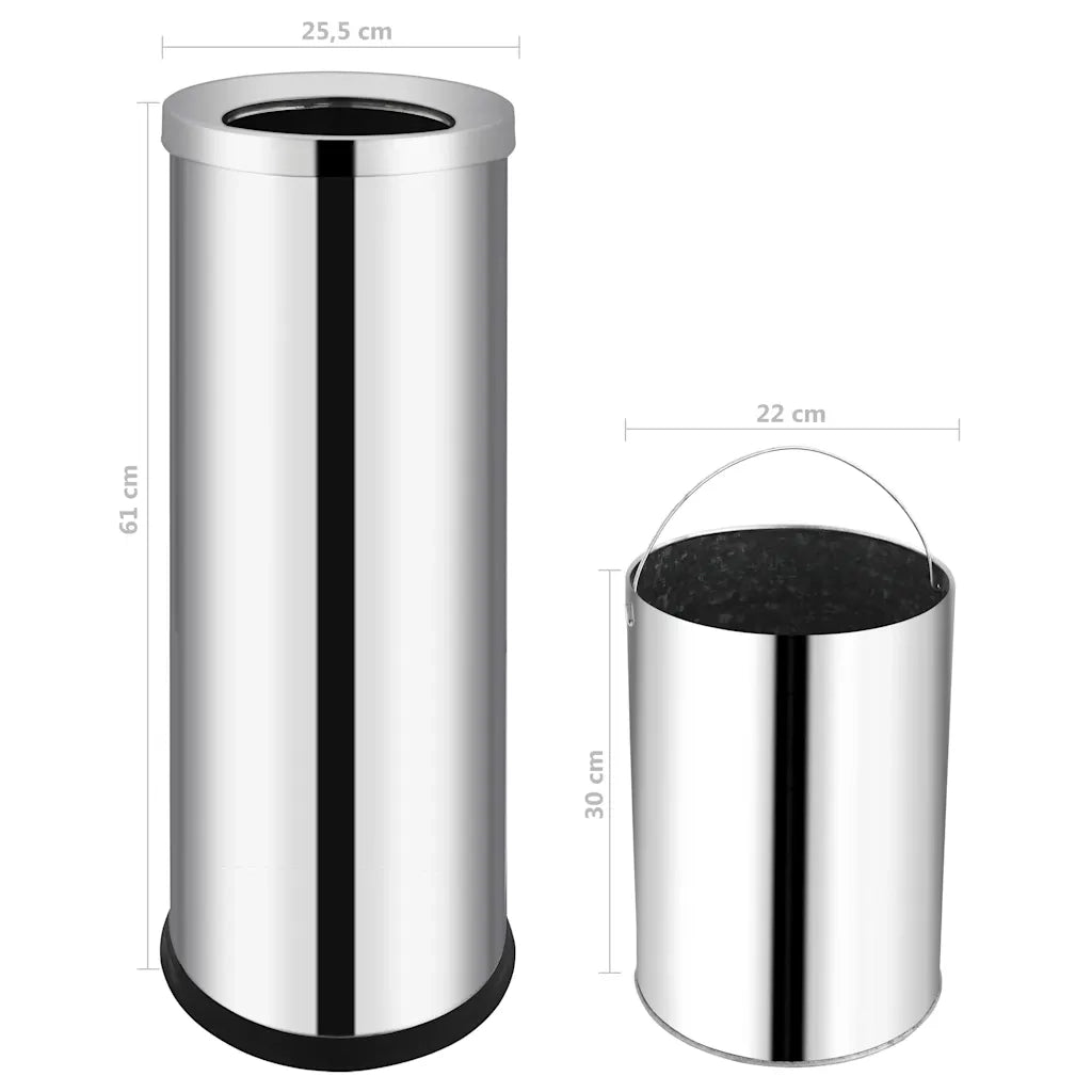 Pattumiera da Albergo 32 L in Acciaio Inox 51094