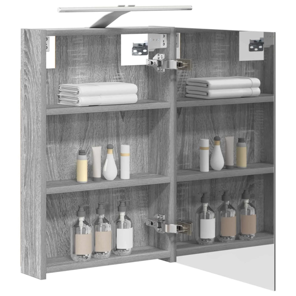 Mobiletto per specchio da bagno Grigio Sonoma 889036