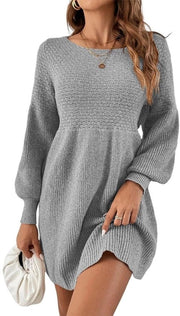 Gonna con Galleria Elevata - Maglia con Punti - Collo a V e Maniche Corte - Stile Casual e Comfort - Miniatura