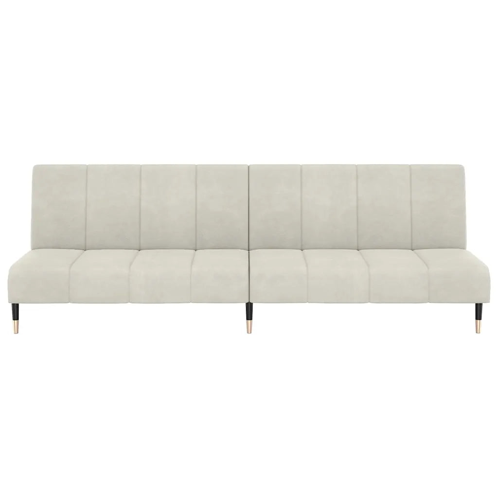 Divano Letto a 2 Posti-Sofa Letto 2 Posti-Daybed Crema in Velluto 219526