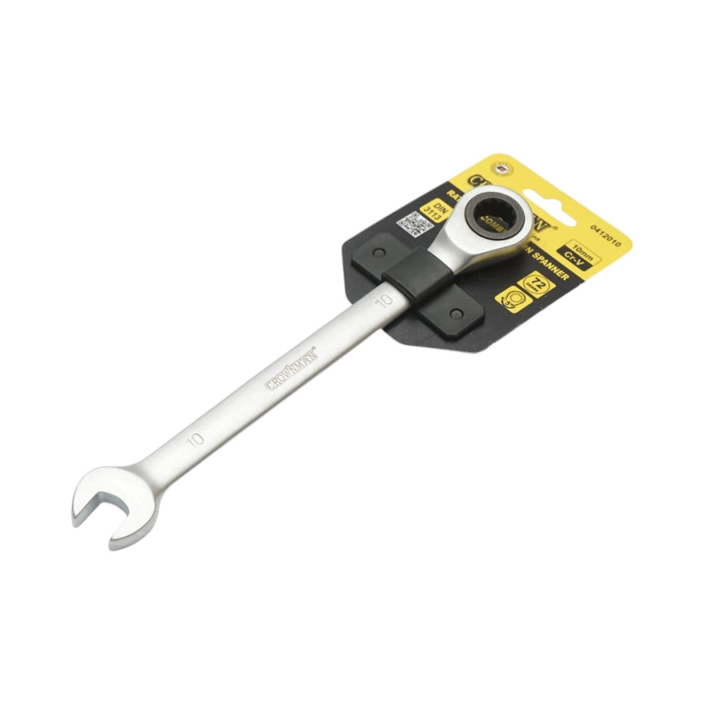 Chiave combinata Crownman da 10 mm in acciaio Cr-V con cricchetto