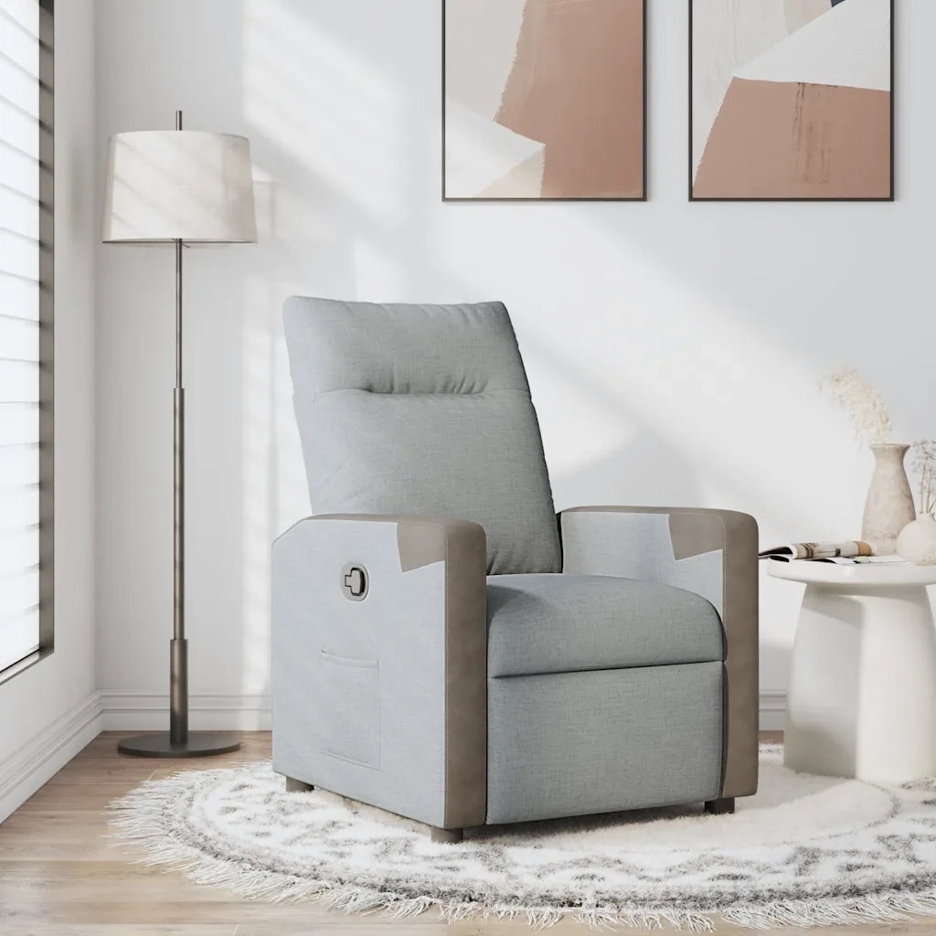 Poltrona Reclinabile in Tessuto Grigio Chiaro 4104839