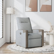 Poltrona Reclinabile in Tessuto Grigio Chiaro 4104839
