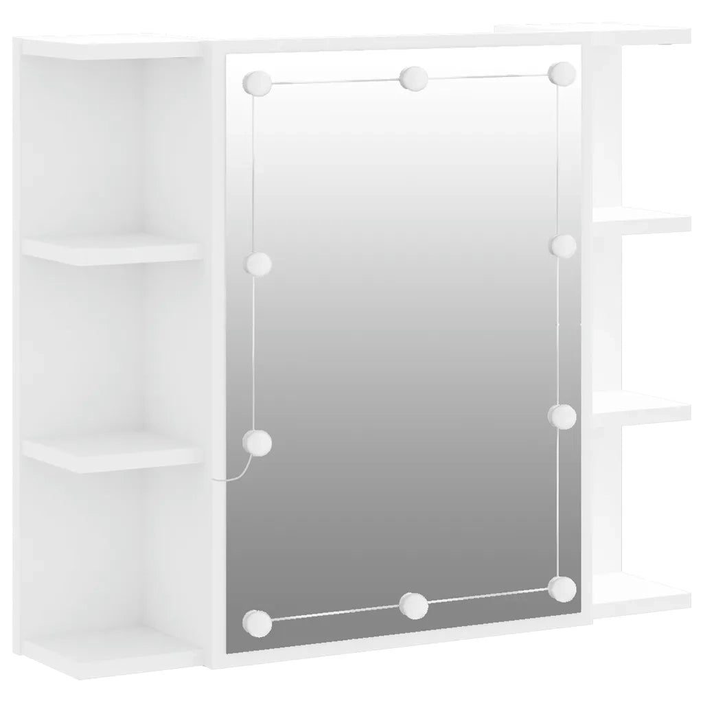 Mobile a Specchio con LED-Armadietto a Specchio Bianco 70x16,5x60 cm