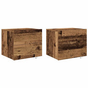 Set di 2 Comodini | Armadio da Notte | Mobiletto da notte Legno vecchio 50 x 39 x 41 cm