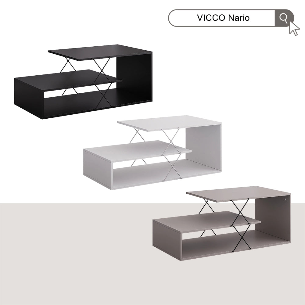Vicco Tavolino da salotto Nero 100 x 50 cm
