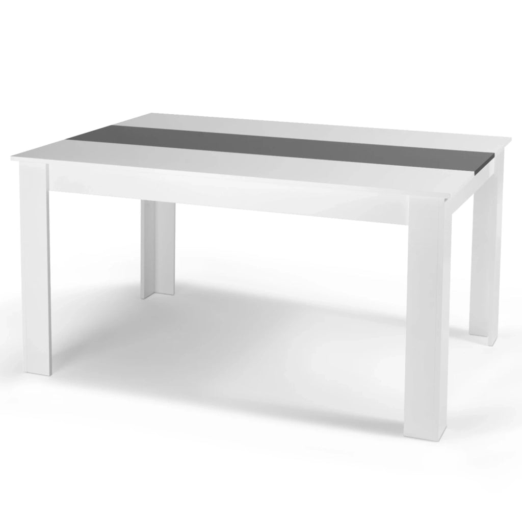IDMarket - GEORGIA Tavolo da pranzo rettangolare bianco e grigio per 8 persone 160 x 80 cm