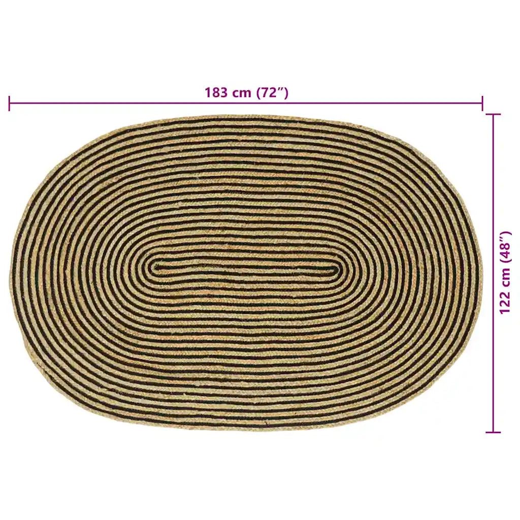 Tappeti per area Naturale e Nero 122 x 183 cm Juta 42010768