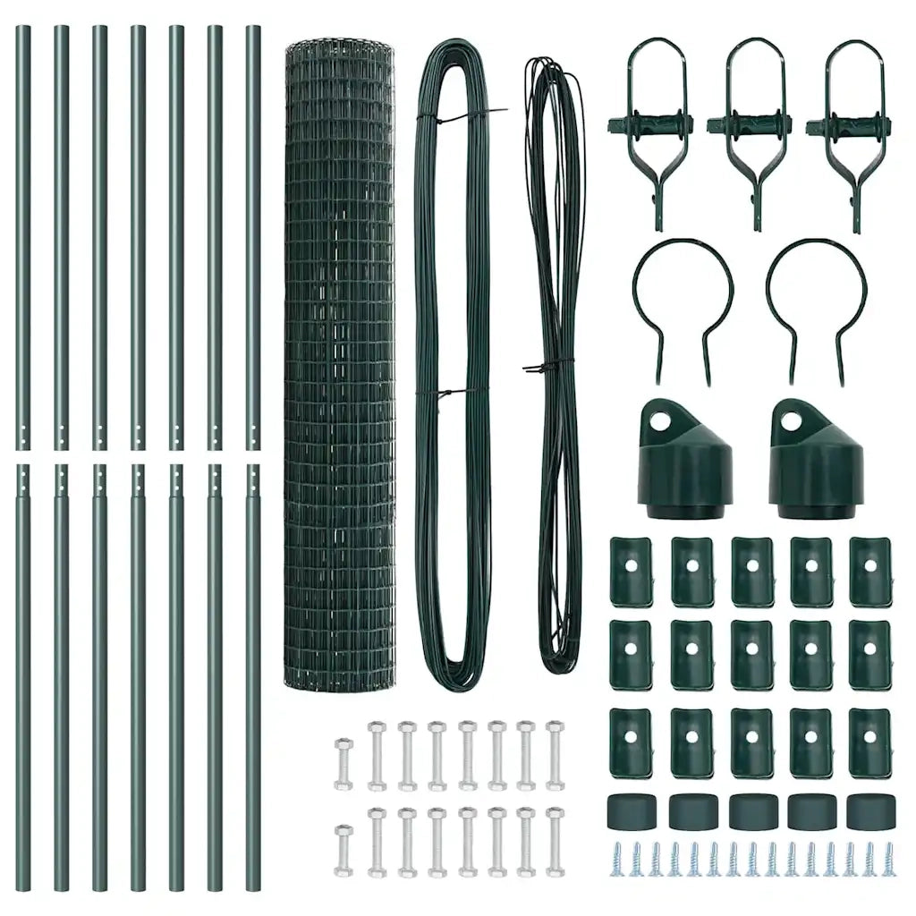 Recinzione con Posto Verde 1,6 x 10 m Acciaio e PVC 3350294