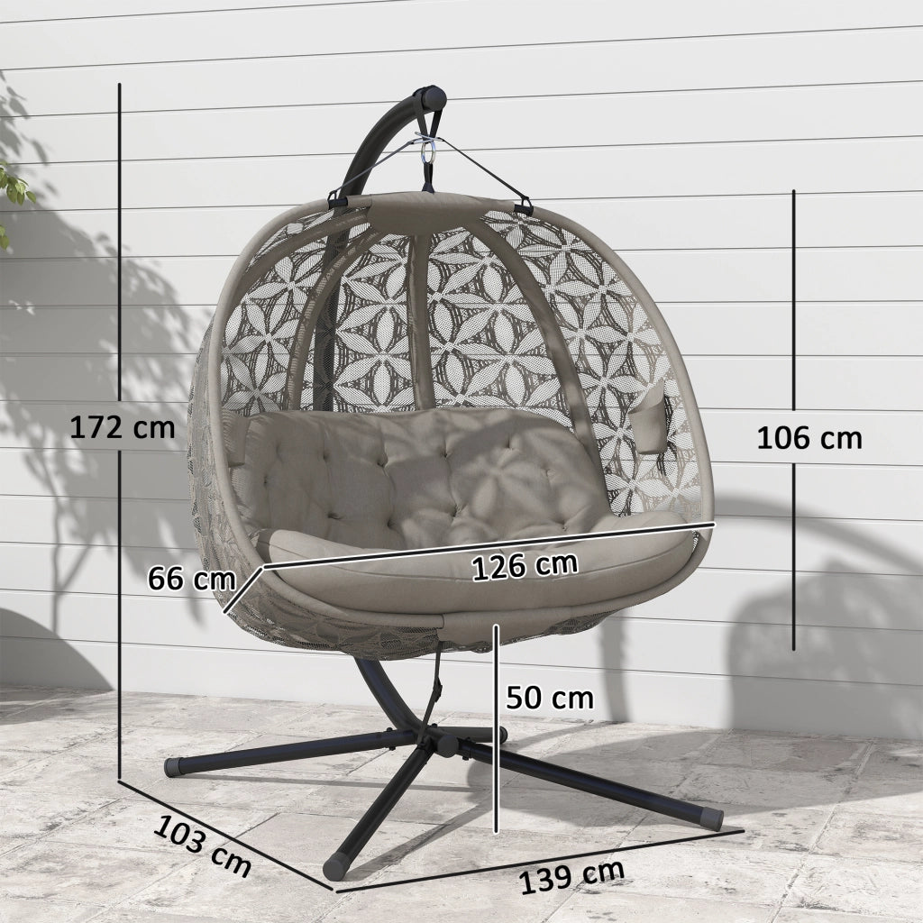 Poltrona sospesa a due posti con cuscino ¨C Minimal ¨C Grigio