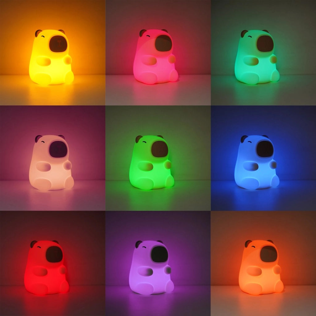 Lampada notte LED RGB 0,45W capibara USB ricaricabile