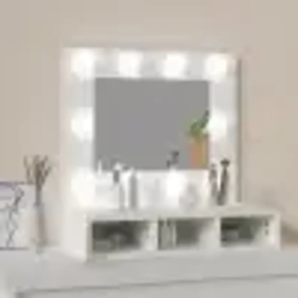 Mobile a Specchio con LED-Armadietto a Specchio Bianco 60x31,5x62 cm